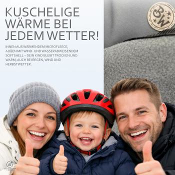 BAMBINIWELT Kinder Beinwärmer Beinabdeckung für Fahrradsitz, mit zusätzlichem Handmuff, kuscheliges Microflees, wind- und wasserabweisend